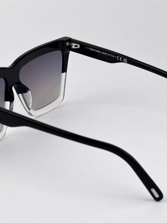Tom Ford EDEN FT1110 05C Sunglasses – Black Transparent Square Cat Eye Mirror main image 6